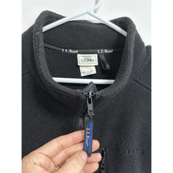 Vintage L.L. Bean Vest Black Men Fleece 10224S Made in USA Size XL - Picture 3 of 8